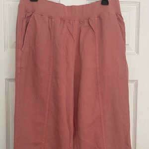 Faherty Pink Cropped Ankle Pants Relaxed Fit